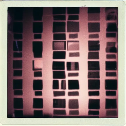 Prompt: polaroid of a night, silhouettes, threes, rain, reflection, double exposure, high contrast