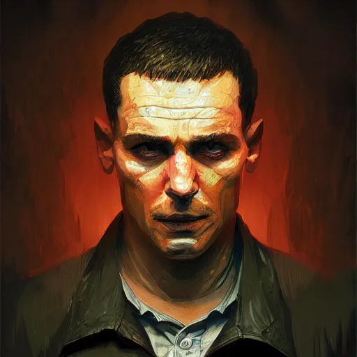 Image similar to Dominic Purcel in prison break uniform, colorful, surreal, dramatic lighting, Prison Break, face, detailed, intricate, elegant, highly detailed, digital painting, artstation, concept art, smooth, sharp focus, illustration, art by Sam Spratt, Dan Mumford, Artem Demura and Alphonse Mucha