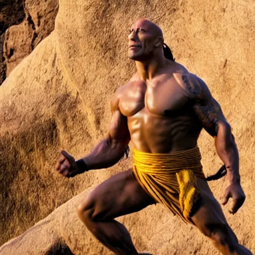 Prompt: dwayne johnson in lion king