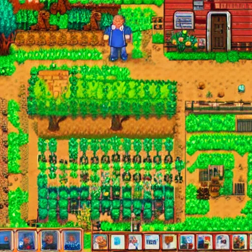 Image similar to Bernie Sanders in Stardew Valley 4k