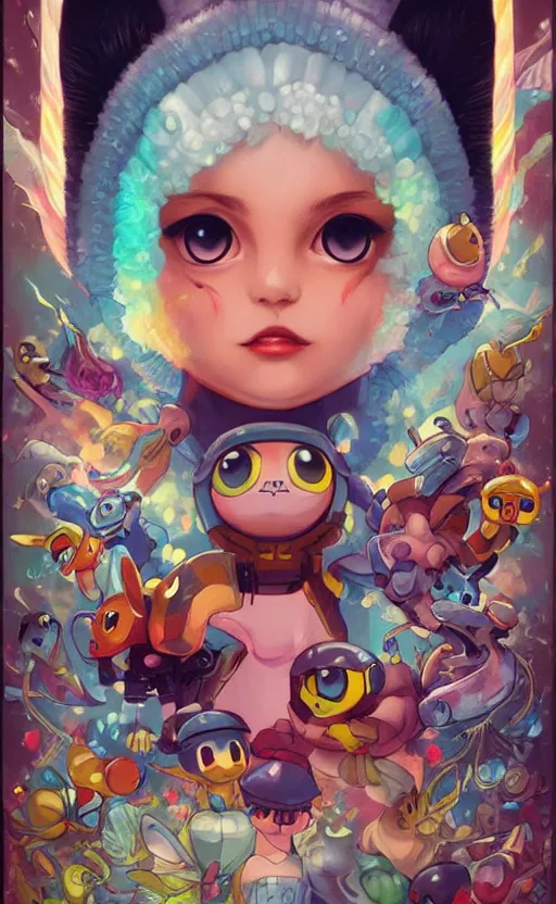 Image similar to lofi BioPunk Pokemon Piplup portrait Pixar style by Tristan Eaton_Stanley Artgerm and Tom Bagshaw,