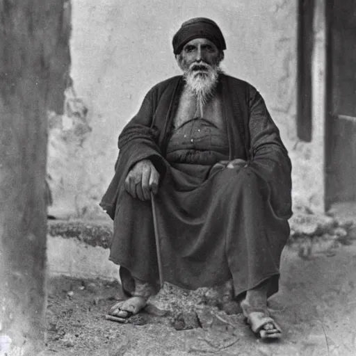 Prompt: A photo portrait of a Greek in the region of Pontos during 1910, photo, high detail