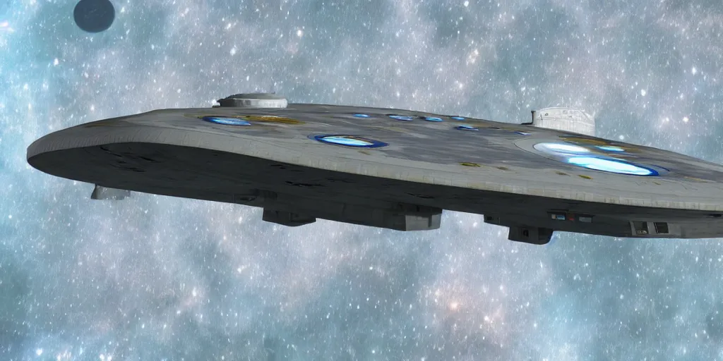 Prompt: u. s. s. enterprise ncc - 1 7 0 1 - a at space dock, highly detailed, matte painting, nasa, photorealistic