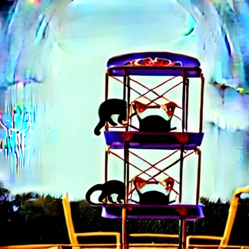 Image similar to !!! cat!!!, ( ferris wheel ), feline, sitting, riding, award winning photo