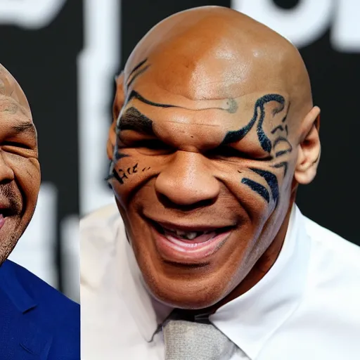 Prompt: mr clean and mike tyson laughing