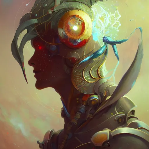 Image similar to portrait of a beautiful cybernetic emanation from angelarium, profile, by pete mohrbacher and artgerm and wlop, digital art, highly detailed, intricate, fantasy, mystical, Trending on Artstation HQ, deviantart, unreal engine, 4K UHD image