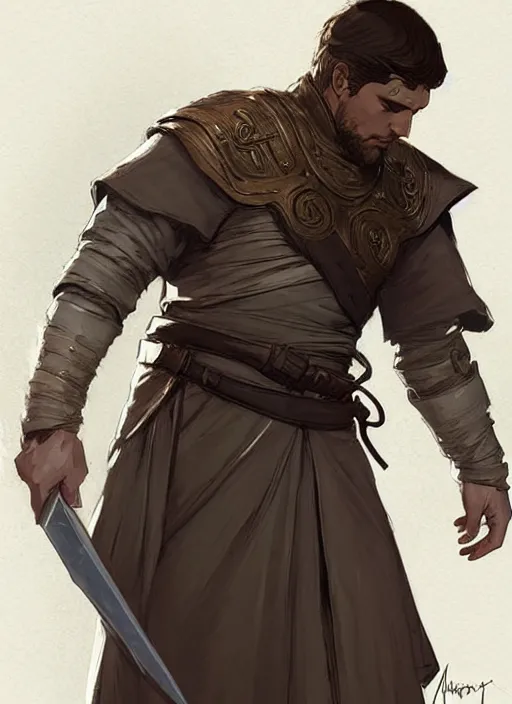 Prompt: concept art of a male healer. game of thrones character design by laurie greasley and sherree valentine daines concept art, matte, sharp focus, illustration, hearthstone, art by artgerm and greg rutkowski and alphonse mucha