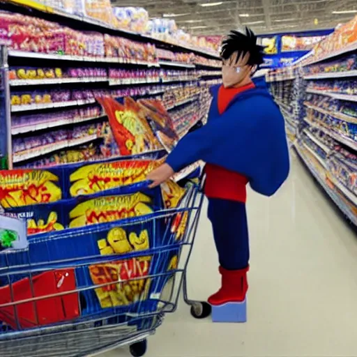 Image similar to Goku and Vegeta shopping at Walmart