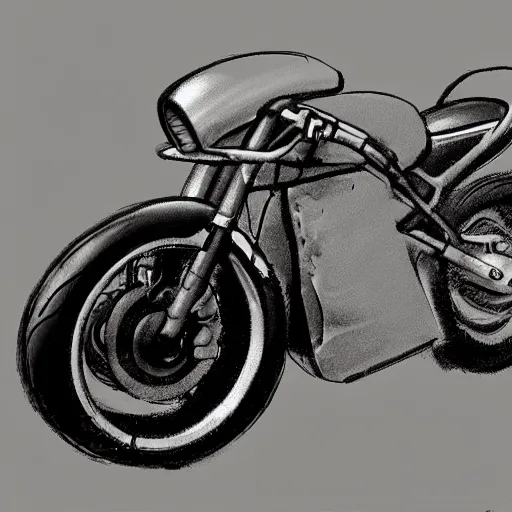 Prompt: 1980s sports motorcycle sketch concept art, high detail, high definition, 8k,