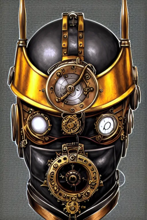 Image similar to steampunk helmet fantasy art mask robot ninja stylized digital illustration sharp focus, elegant intricate digital painting artstation concept art global illumination ray tracing advanced technology chaykin howard and campionpascale and cooke darwyn and davis jack