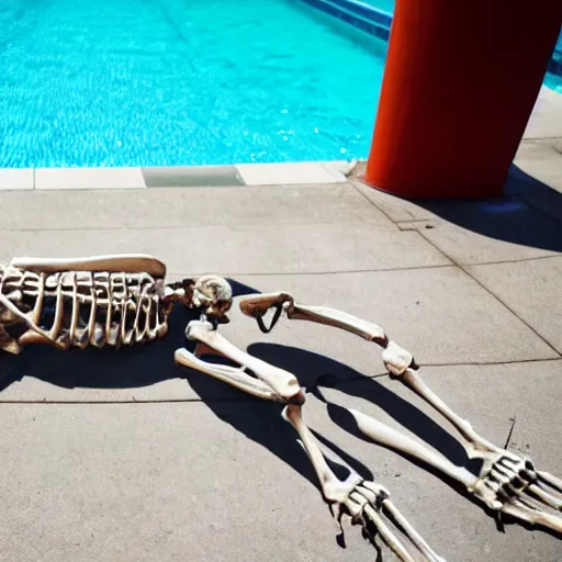 Image similar to a skeleton in a public pool