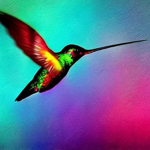 Image similar to islife tearing reflecting hummingbird submerged transparent crystallidigitalart