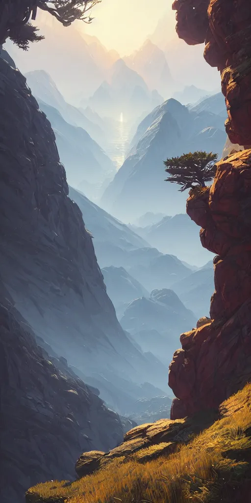 Image similar to highly detailed portrait mountain in gta v, stephen bliss, unreal engine, fantasy art by greg rutkowski, loish, rhads, ferdinand knab, makoto shinkai and lois van baarle, ilya kuvshinov, rossdraws, tom bagshaw, global illumination, radiant light, detailed and intricate environment