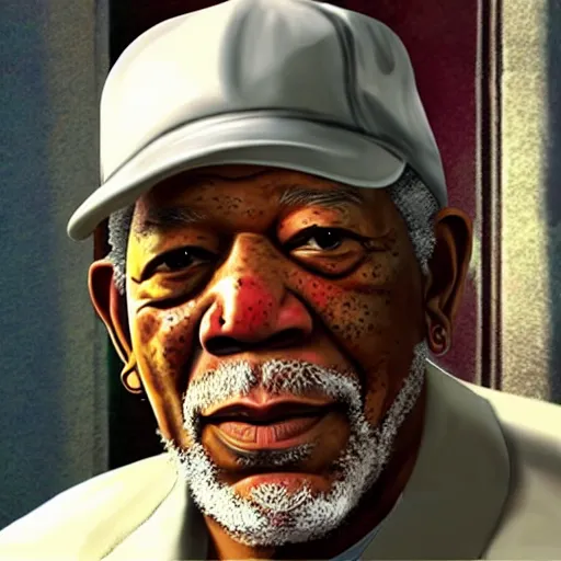 Image similar to Gangster Morgan Freeman in GTA V art