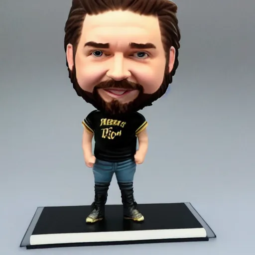 Image similar to post malone as a bobblehead figurine, ebay photo