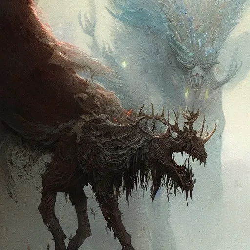 Image similar to a beautiful new creature from folklore, clear detailed view. ethereal fantasy art by greg rutkowski