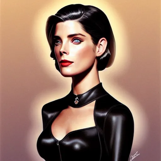 Image similar to Ashley Greene's face combined with Grace Kelly's face with black hair wearing Power Armor, western, D&D, fantasy, intricate, elegant, highly detailed, digital painting, artstation, concept art, matte, sharp focus, illustration, art by Artgerm and Greg Rutkowski and Alphonse Mucha