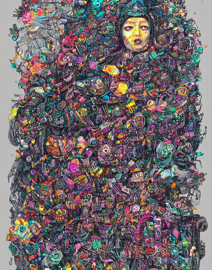 Prompt: hyper detailed industrial utility colorful glimmering art by kristina collantes