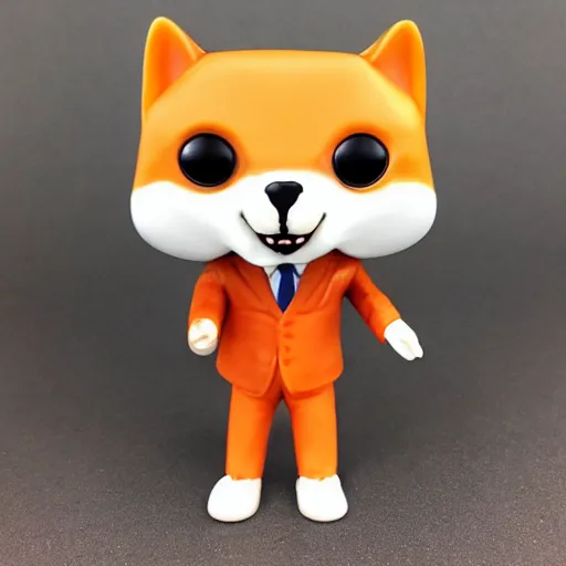 Image similar to a cute male anthropomorphic vulpes vulpes fulva teacher wearing suit funko pop