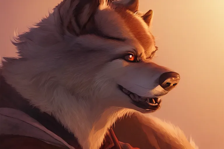 Image similar to character portrait icon of the anthro anthropomorphic of the male anthropomorphic wolf fursona wearing cowboy outfit wild west character design by charlie bowater, ross tran, artgerm, and makoto shinkai, detailed, soft lighting, rendered in octane