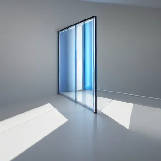 Image similar to an ultra high definition professional studio quality photograph of a transparent iridescent perspex pastel coloured raincoat on white coat hook in an empty white room. dramatic lighting, ray tracing, refraction, shallow d. o. f, colour corrected, golden ratio, three point light. volumetric shadows. god rays.