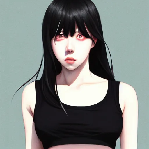 Image similar to a beautiful korean kpop billie eilish alluring instagram model in crop top, by guweiz and wlop and ilya kuvshinov and artgerm, symmetrical eyes, aesthetic, gorgeous, stunning, alluring, attractive, artstation, deviantart, pinterest, digital art