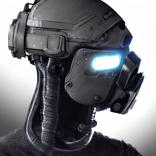 Prompt: military cyber nano mechanical mask futuristic headgear helmet protection multiple concept art detailed