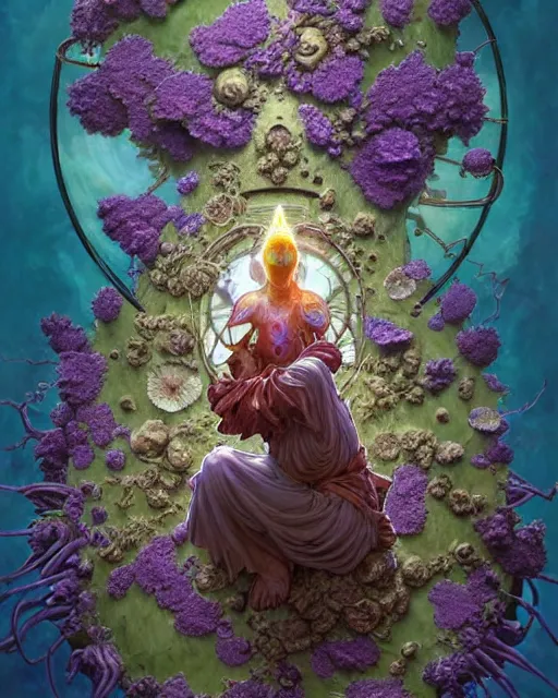 Image similar to the platonic ideal of flowers, rotting, insects and praying of cletus kasady carnage thanos dementor wild hunt doctor manhattan chtulu mandelbulb mandala ponyo spirited away bioshock davinci, d & d, fantasy, ego death, decay, dmt, mdma, art by artgerm and greg rutkowski and alphonse mucha