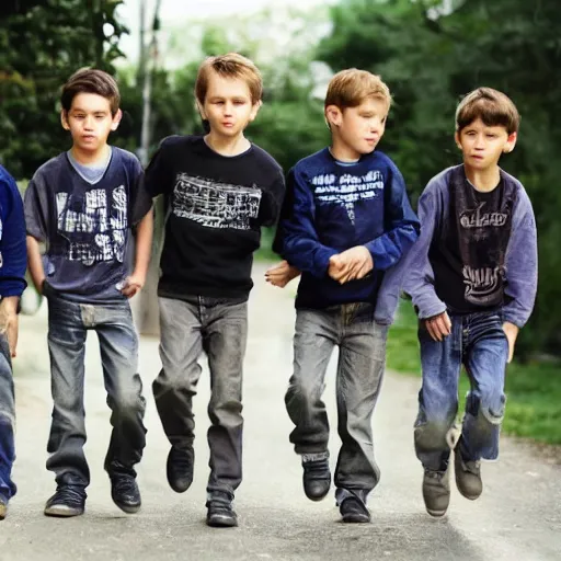 Image similar to gang of 5 boys