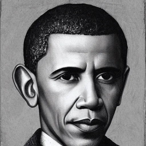 Prompt: portrait of barack obama. in the style of leonardo da vinci