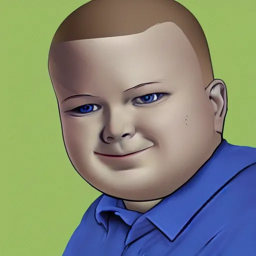 Image similar to hyper realistic photo of bobby hill