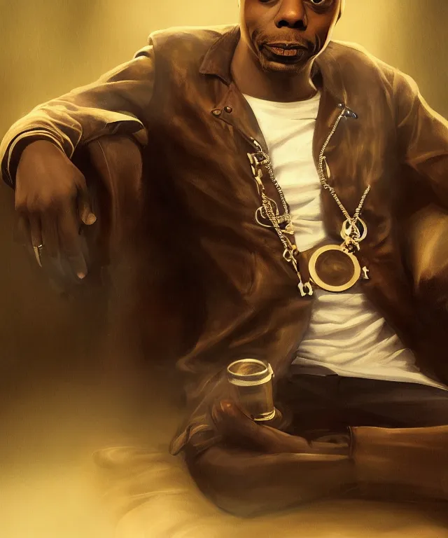 Image similar to dave chappelle, cinematic, as rick james, on a velvet couch, elegant, highly detailed, digital painting, artstation, smooth, hard focus, illustration, art by jessica rossier and and brian froud