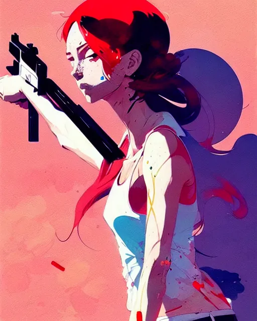 Image similar to a ultradetailed beautiful panting of a womanshooting a free throw, by conrad roset, greg rutkowski and makoto shinkai, trending on artstation