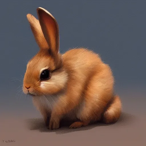 Image similar to cute rabbit by raphael lacoste, featured on artstation