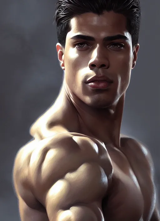 Image similar to portrait of aggressive mariano diaz mejia, d & d, muscular! white, fantasy, intricate, elegant, highly detailed, digital painting, artstation, concept art, smooth, sharp focus, illustration, art by artgerm and greg rutkowski and alphonse mucha