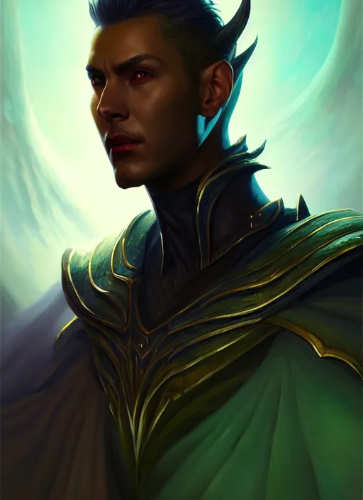 Image similar to a _ fantasy _ style _ portrait _ painting _ of cyric prince of lies, the dark sun, mischievous, deception, wicked, oil _ painting _ unreal _ 5 _ daz. _ rpg _ portrait _ extremely _ detailed _ artgerm _ greg _ rutkowski _ greg