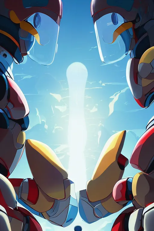 Image similar to metabots medabots medarotto medarot robot minimalist comics, behance hd by jesper ejsing, by rhads, makoto shinkai and lois van baarle, ilya kuvshinov, rossdraws global illumination ray tracing hdr radiating a glowing aura