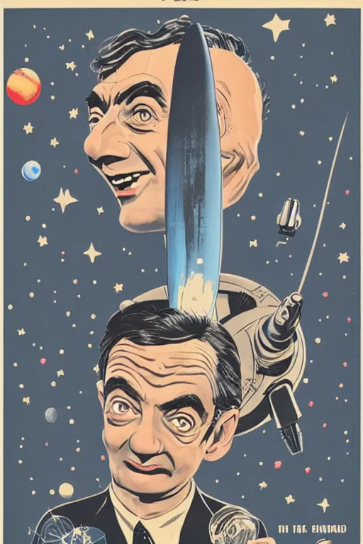 Image similar to criterion collection Poster art for the film Mr. Bean goes to Space