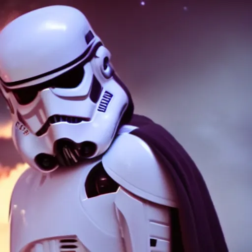 Image similar to lana del rey as a storm trooper in'star wars ', no helmet, cinematic scene, cinematic lighting, 3 5 mm