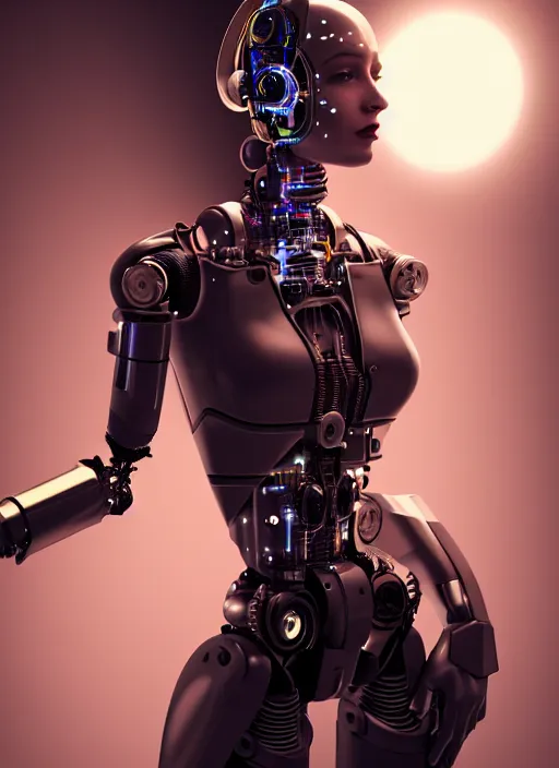 Image similar to cyberpunk,sci-fi, fantasy,Kodak Portra 400, 8K, soft light, volumetric lighting, highly detailed, britt marling style 3/4 ,portrait photo of a beautiful cyborg robot woman in a chemical laboratory + face, intricate, elegant, highly detailed, digital painting, artstation, concept art, smooth, sharp focus, illustration,art by artgerm and greg rutkowski and alphonse mucha