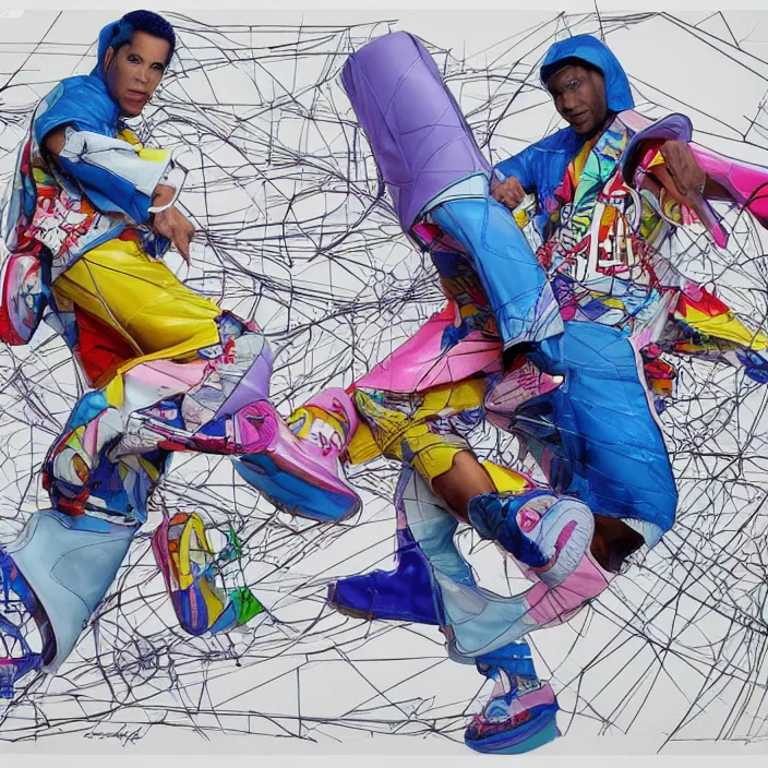 Image similar to futuristic sneakers in jeff koons hip hop bauhaus style, highly detailed, hyper realistic, art by todd mcfarlane