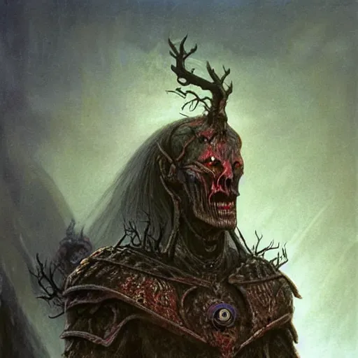 Image similar to warhammer malekith concept, beksinski