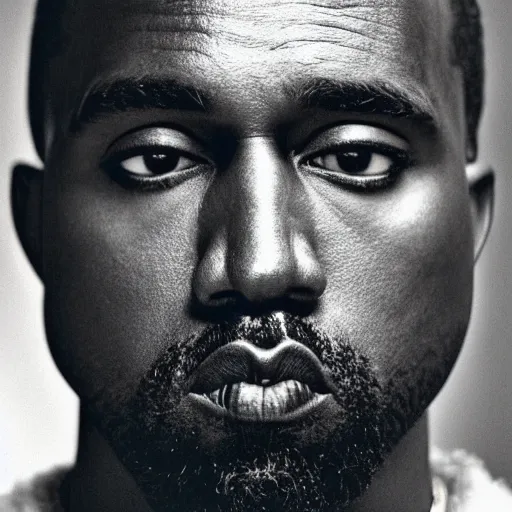 Prompt: a vintage photograph of Kanye West By Felice Beato, portrait, 40mm lens, shallow depth of field, split lighting