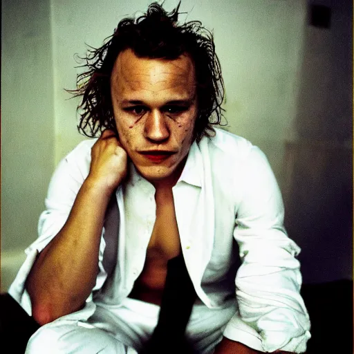 Image similar to heath ledger photographed by nan goldin