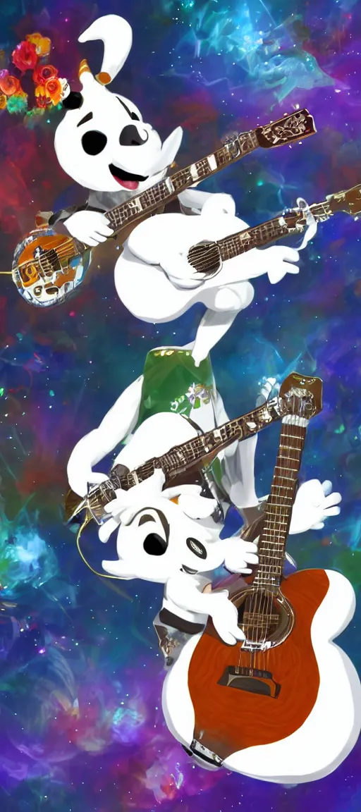 Image similar to K.K Slider playing guitar at a concert, digital art, high quality, detailed