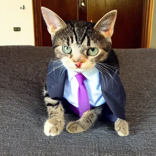 Image similar to photo of a cat wearing a buisness suit