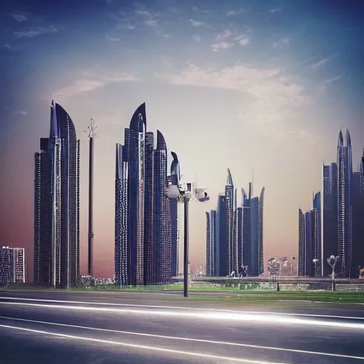 Image similar to “most advanced Dubai city dramatic lighting proportional symmetrical minimalism photorealistic sky render octane architecture interior design”