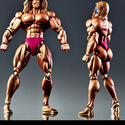 Image similar to Bodybuilder Metal Action Figure, highly detailed, studio lighting