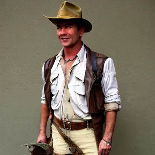 Image similar to goose dressed as indiana jones