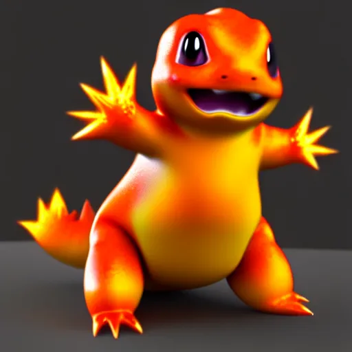 Prompt: charmander, 3 d model, 4 k, highly detailed